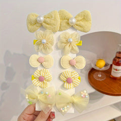 10pcs Colorful Flowers Bow Hair Clips Hairpin for Baby Girls