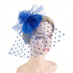 Girl's Flower Hair Bow Veil Bridal Headdress