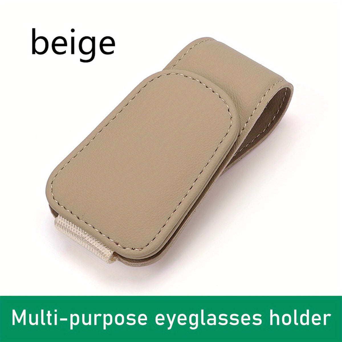 Sun Visor Eyeglass Holder Faux Leather - Sunglasses & Card Storage for Car