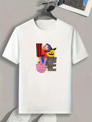 Halloween Graphic Print Stretch Tee Shirt