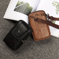 Men's Travel Shoulder Bag Crossbody Purse Leather Waist Pouch