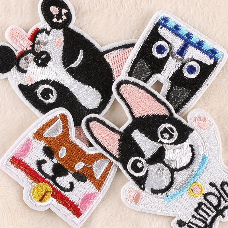 6pcs Boys Cartoon Cat Dog Embroidery DIY Patch for Clothes Backpack Hat