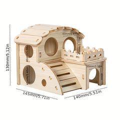 Wooden Hamster Hideout House - Cozy Sleep Nest for Pets