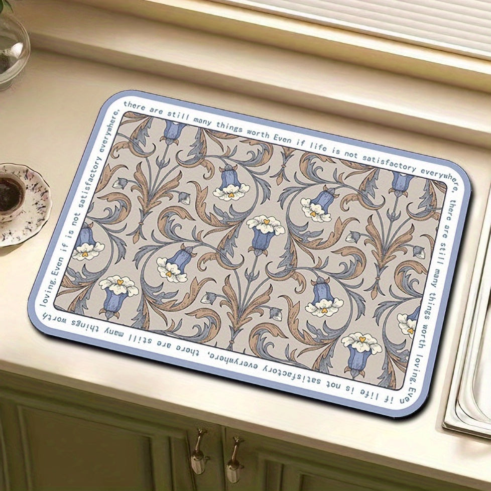 1pc Dish Drying Pad Kitchen Countertop Absorbent Mat Soft Diatom Mud Faucet Mat