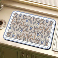 1pc Dish Drying Pad Kitchen Countertop Absorbent Mat Soft Diatom Mud Faucet Mat