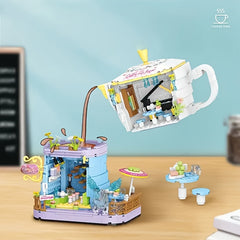 1000 pcs Mocha House Coffee Shop Building Blocks Home Decor Year Gift