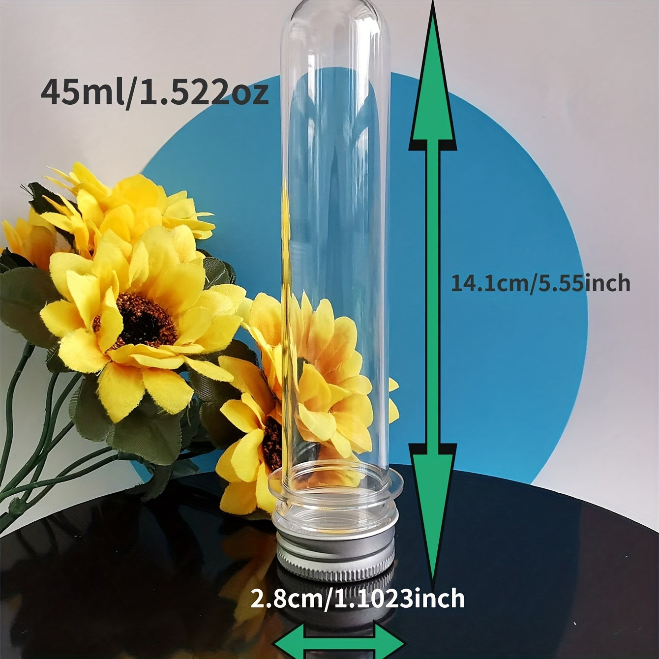 45ml 70ml PET Test Tube Bottle Transparent Plastic Refillable Bottle