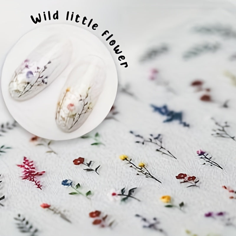 Flower Leaves Nail Stickers Wildflower Nail Tattoos