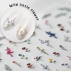 Flower Leaves Nail Stickers Wildflower Nail Tattoos