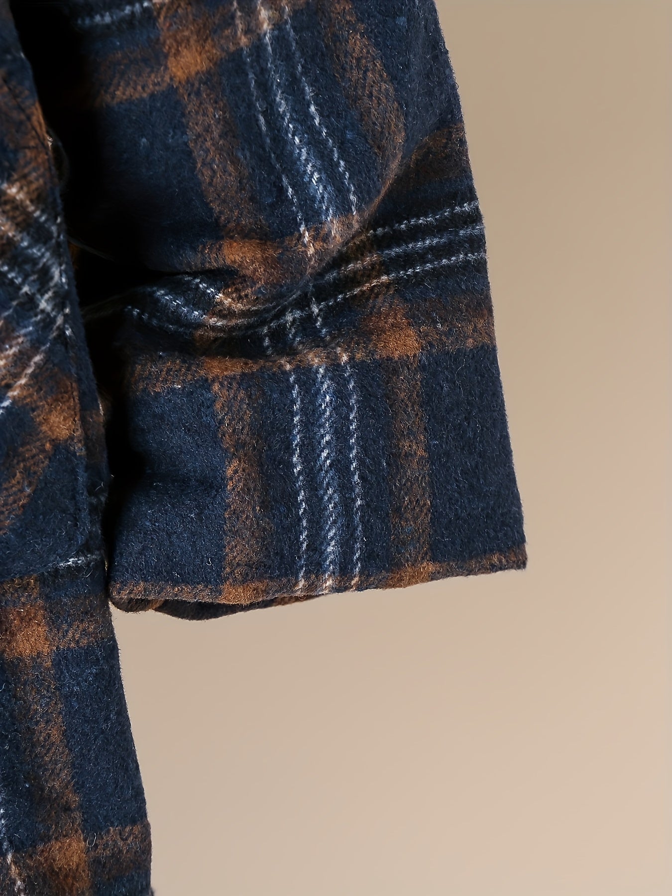 Boy's Plaid Fleece Jacket Button Up With Pockets