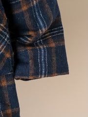Boy's Plaid Fleece Jacket Button Up With Pockets