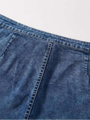  High Rise Solid Straight Leg Jeans Women's Plus Casual Denim Pants