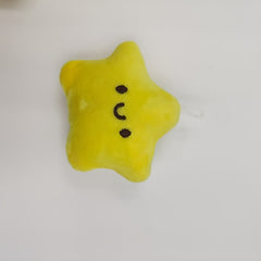 12pcs Yellow Star Squeaky Plush Keychain