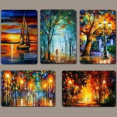 Colorful Landscape Rubber Night Scene Fridge Magnet