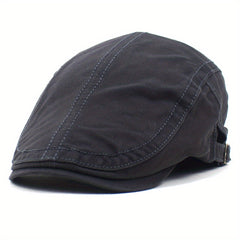 Flat Cotton Adjustable Newsboy Hat Breathable for Men Women