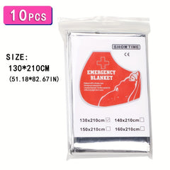 10pcs Survival Thermal Blanket for Camping Emergency