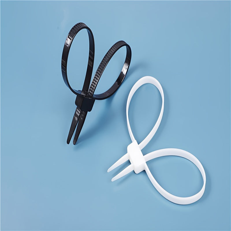 2pcs Double Hole Double Buckle Plastic Nylon Ties Pack