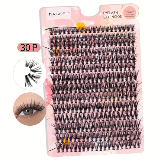 280pcs Mixed Size Thick Fluffy Fishtail Grafting Eyelashes 8-16mm