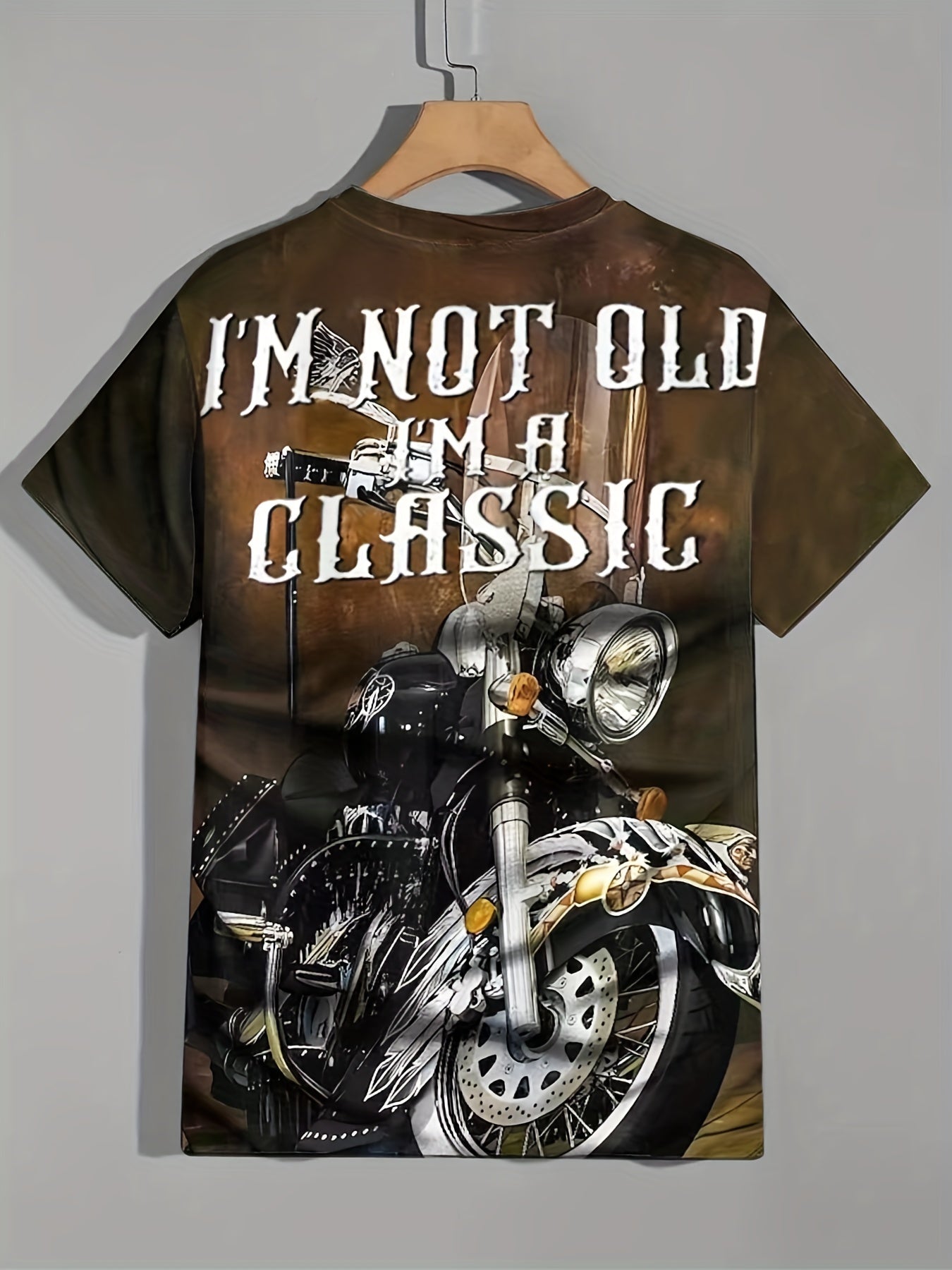 Classic Motorbike Graphic T Shirt Men 3D Digital Print Short Sleeve Tee