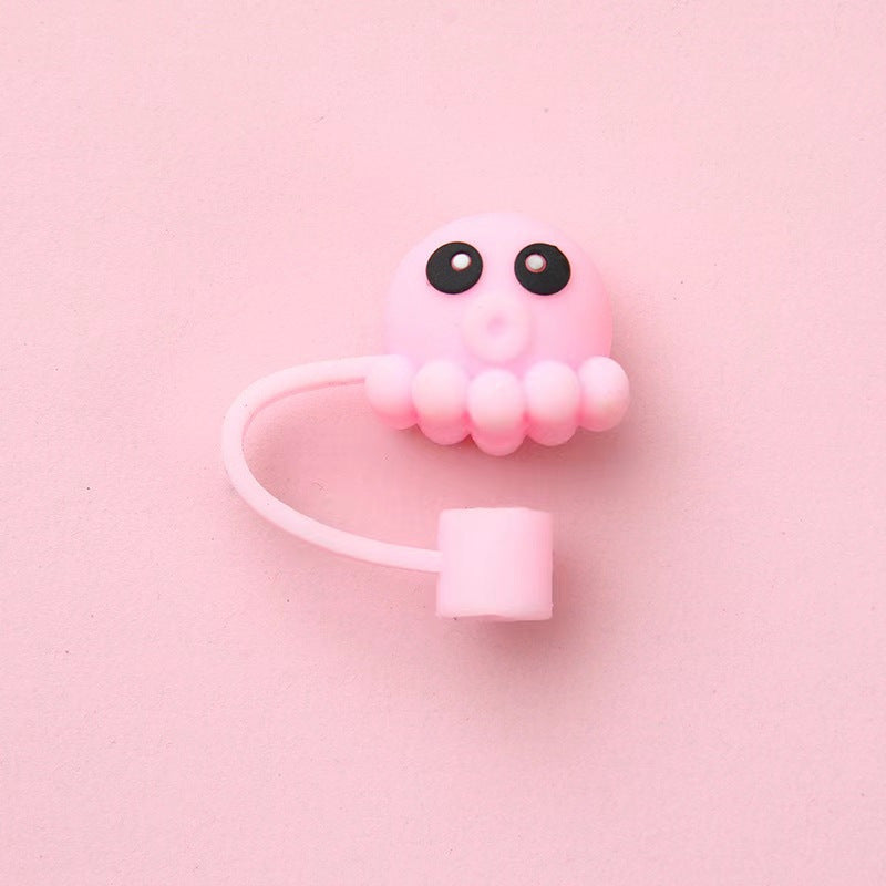 Silicone Straw Tips Cover Portable Reusable Straw Caps Covers