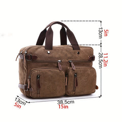 Canvas Laptop Bag With Laptop Compartment & Adjustable Strap