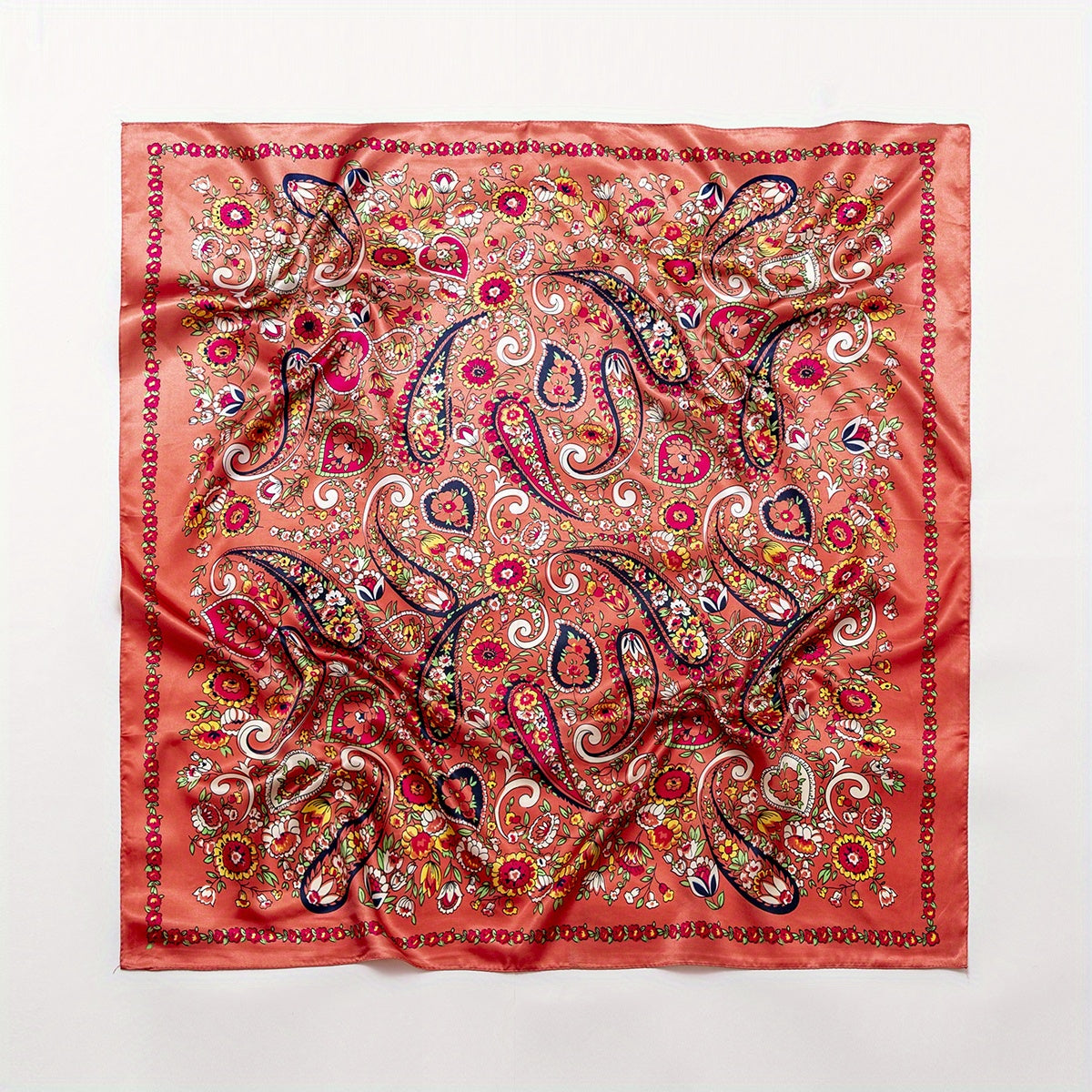 Colorful Paisley Print Bandana Silk Scarf Hair Accessories