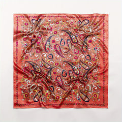Colorful Paisley Print Bandana Silk Scarf Hair Accessories