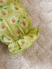 Infant Girl Daisy Print Dress Headband Set