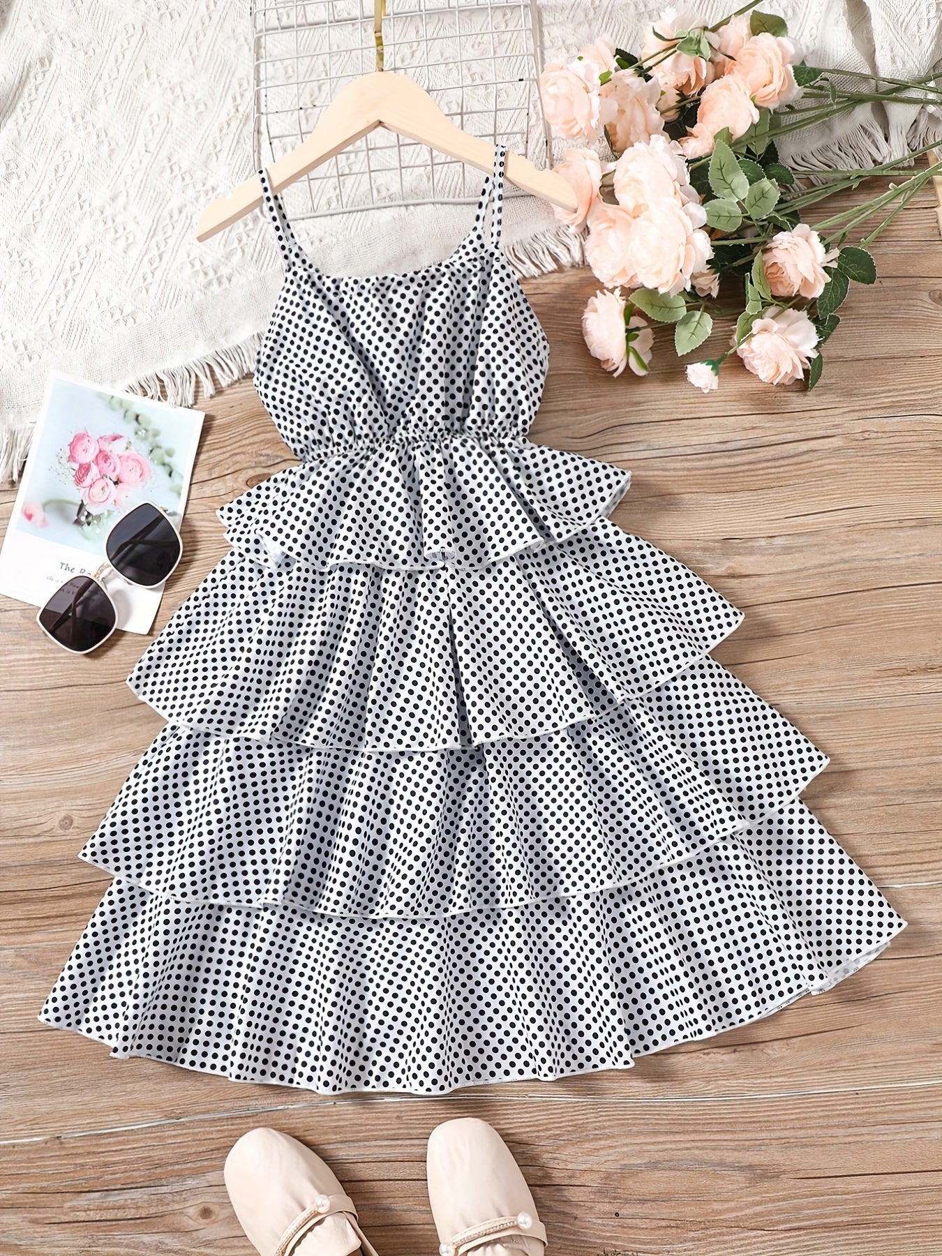 Girls Polka Dot Print Party Dress Kids Summer Clothes