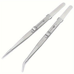 Stainless Steel Industrial Tweezers w/ Locking Function
