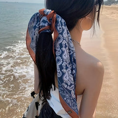 Vintage Paisley Print Silk Head Wrap Sunscreen Bandana