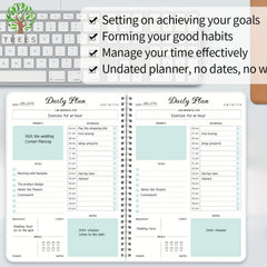 Daily Planner To Do List Notebook With Hourly Schedule Undated Goal Agenda
