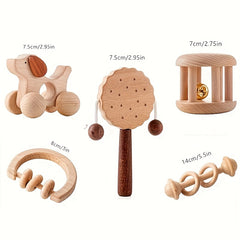 Wooden Rattle Grab Toy for Infants & Toddlers