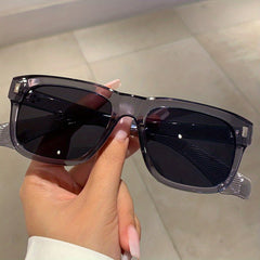 Retro Square Sunglasses Rivet Jelly Gradient UV400 Sun Shades