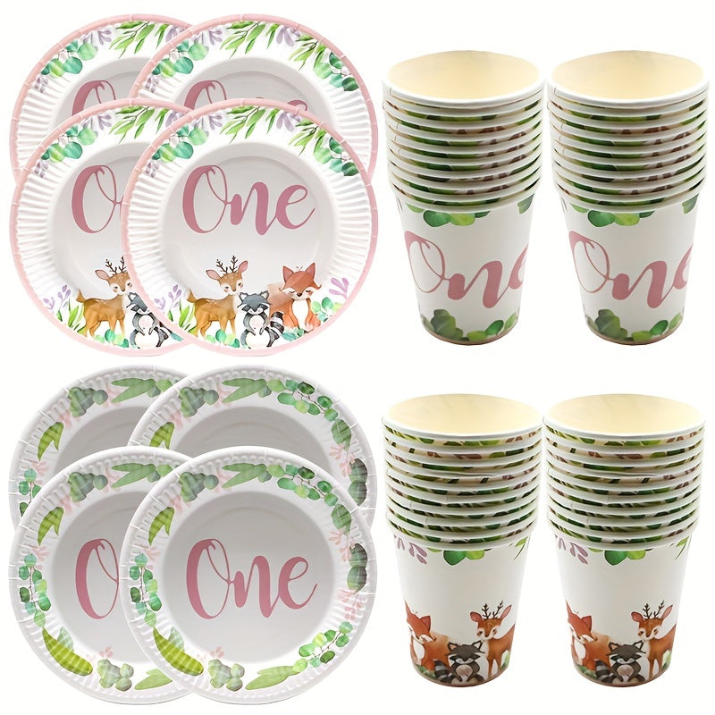 Wild One Jungle Animal 1st Birthday Set for Girls