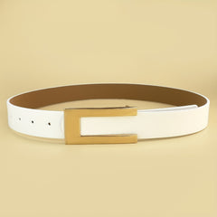 Geometric C Buckle Belt Vintage Solid PU Belt