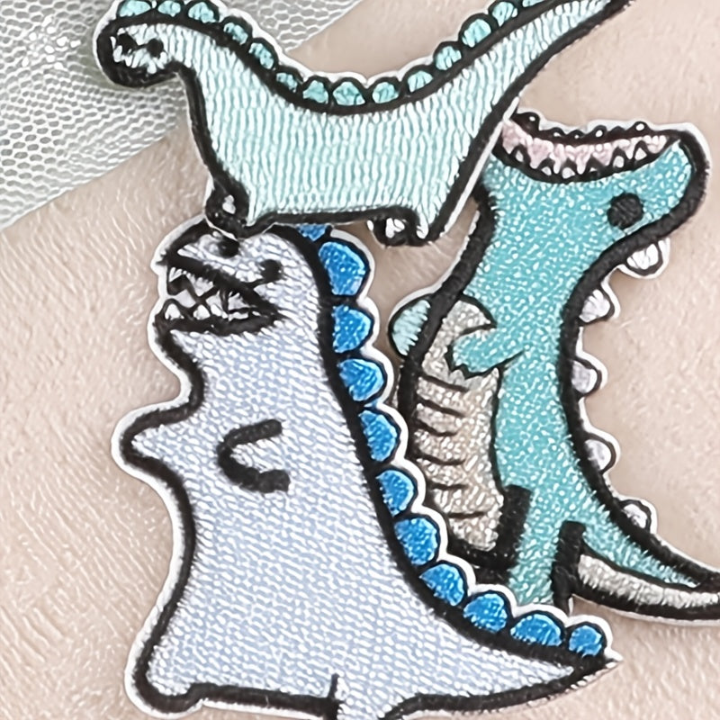 5pcs Cartoon Dinosaur Embroidery Patches Fabric DIY Clothes Accessories