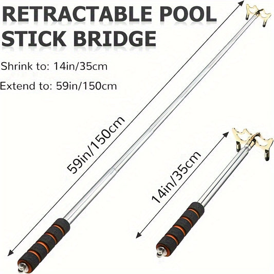Stainless Steel Cue Holder Retractable Removable Billiard Accessories