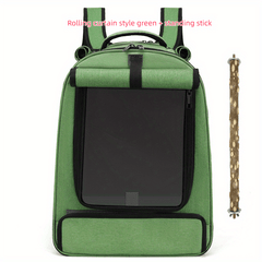 Double Shoulder Parrot Cage Breathable Bird Bag Stainless Steel Food Cup