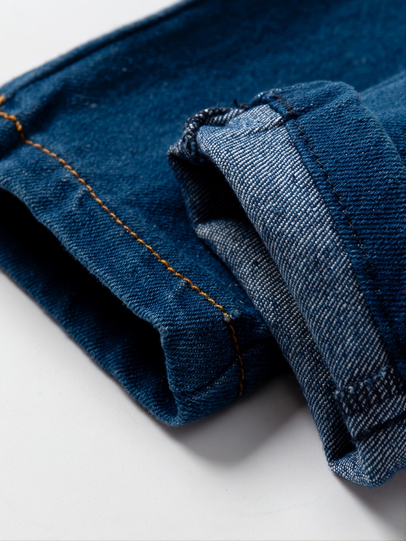 Boys Winter Casual Jeans Elastic Waist Solid Color