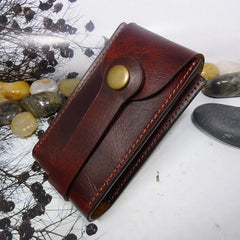 Leather Car Key Case Drawstring Key Organizer