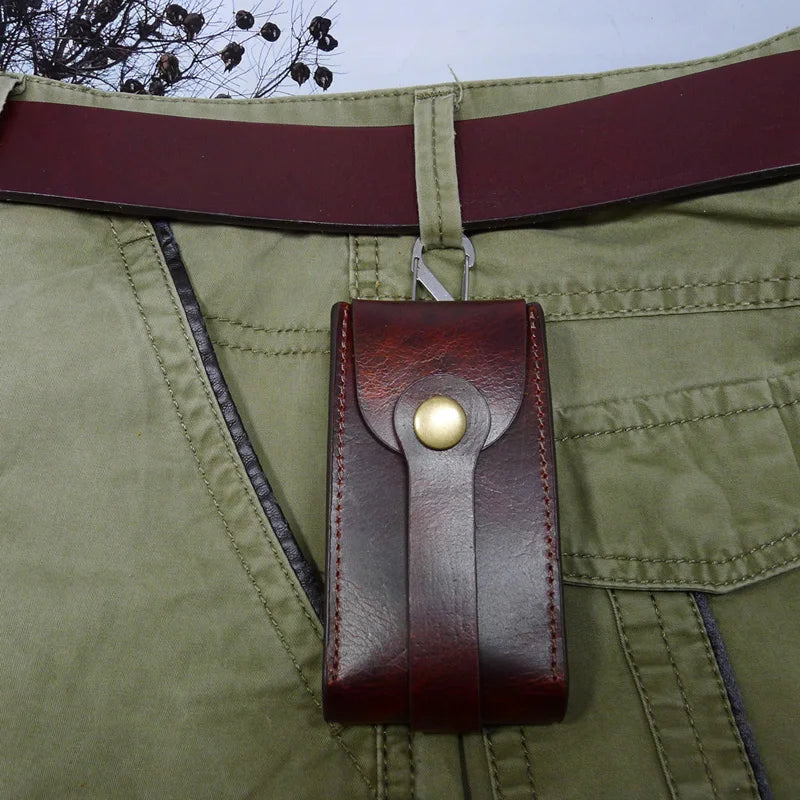 Leather Car Key Case Drawstring Key Organizer