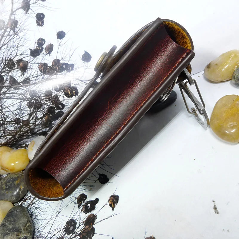 Leather Car Key Case Drawstring Key Organizer
