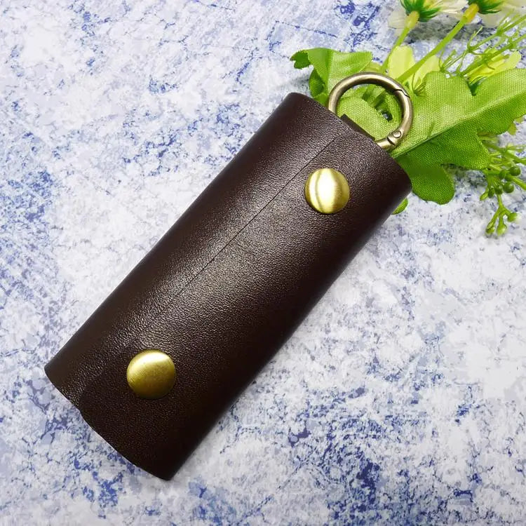 Mini Key Organizer Leather Small Key Holder Portable Key Pouch
