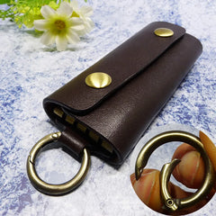 Mini Key Organizer Leather Small Key Holder Portable Key Pouch