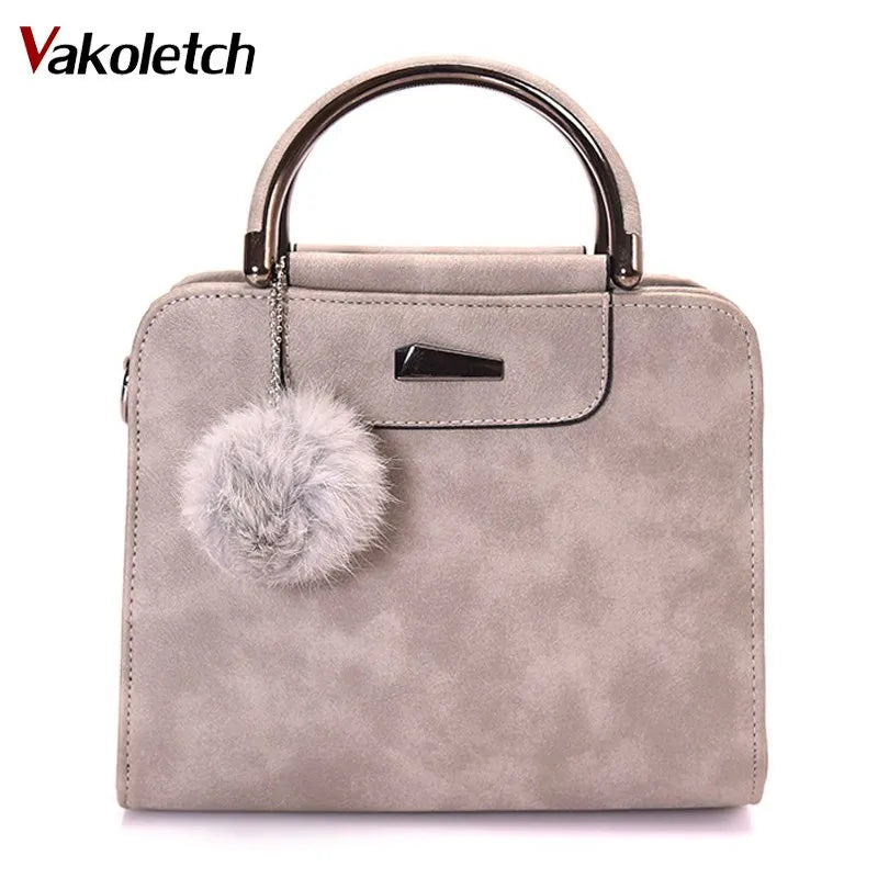 Vintage PU Leather Women Handbags Small Shopping Bag K80