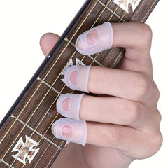 8Pcs Silicone Finger Guards Guitar Fingertip Protectors for Ukulele Guitar