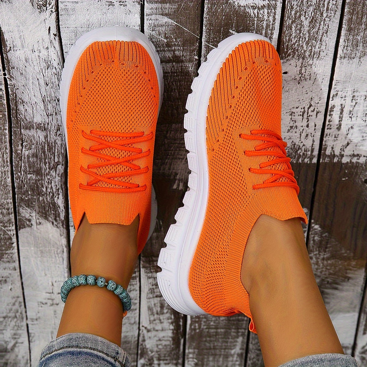 Women's Mesh Breathable Woven Shoes Casual Non Slip Running Sneakers