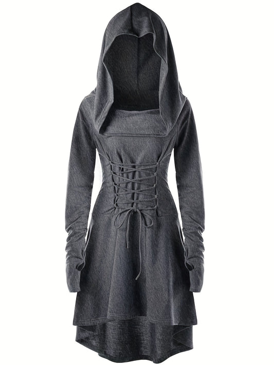 Gothic Witch Cosplay Dress Halloween Hooded Costume