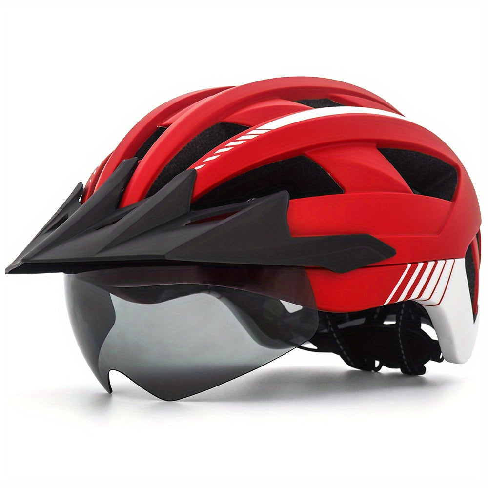 Mountain Road Bike Helmet With Goggles And Brim